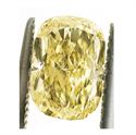 0,92 quilates, diamante cojín con talla ideal, color amarillo claro elegante, SI2 GIA