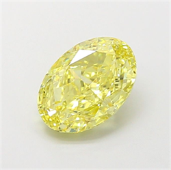 Picture of Lab Grown Diamond 2.05 Carats, Oval with  Cut, Fancy Intense Yellow Color, VVS2 Clarity and Certified by IGI