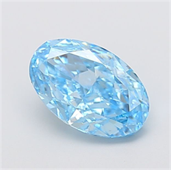 Picture of Lab Grown Diamond 2.03 Carats, Oval with  Cut, Fancy Vivid Blue Color, VS1 Clarity and Certified by IGI