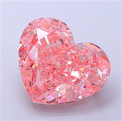 Picture of Lab Grown Diamond 6.57 Carats, Heart with  Cut, Fancy Vivid Pink Color, VS1 Clarity and Certified by IGI