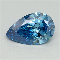Picture of Lab Grown Diamond 2.01 Carats, Pear with  Cut, Fancy Vivid Blue Color, VVS2 Clarity and Certified by IGI