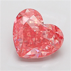 Picture of Lab Grown Diamond 5.09 Carats, Heart with  Cut, Fancy Vivid Pink Color, VS1 Clarity and Certified by IGI