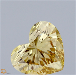 Picture of Lab Grown Diamond 5.01 Carats, Heart with  Cut, Fancy Vivid Yellow Color, VS2 Clarity and Certified by IGI