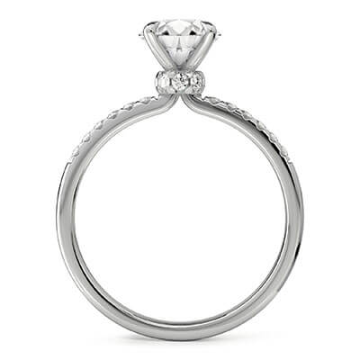 Hidden Halo Engagement ring Setting, with 0.20 cts sides G VS2, very-good to ideal-cut