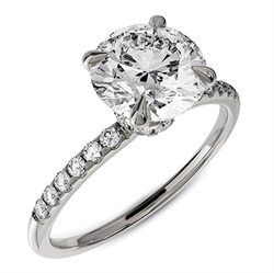 Picture of Hidden Halo Engagement ring Setting, with 0.20 cts sides G VS2, very-good to ideal-cut