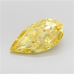 Picture of Lab Grown Diamond 2.44 Carats, Pear with  Cut, Fancy Vivid Yellow Color, VS1 Clarity and Certified by IGI