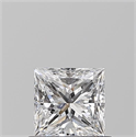 Natural Diamond 0.61 Carats, Princess with  Cut, D Color, VS2 Clarity and Certified by GIA