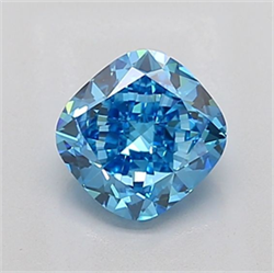 Picture of Lab Grown Diamond 1.56 Carats, CUSHION MODIFIED with  Cut, Fancy Vivid Blue Color, VVS2 Clarity and Certified by IGI