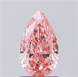 Picture of Lab Grown Diamond 1.27 Carats, Pear with  Cut, Fancy Vivid Pink Color, VVS2 Clarity and Certified by IGI