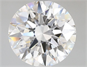 Lab Grown Diamond 2.51 Carats, Round with Ideal Cut, E Color, VVS2 Clarity and Certified by IGI