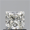 Natural Diamond 0.59 Carats, Princess with  Cut, J Color, SI1 Clarity and Certified by GIA