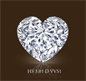Natural Diamond 3.01 Carats, Heart with  Cut, D Color, VVS1 Clarity and Certified by GIA