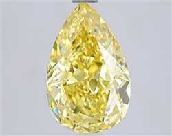 Picture of Lab Grown Diamond 2.08 Carats, Pear with  Cut, Fancy Vivid Yellow Color, VS1 Clarity and Certified by IGI