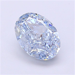 Picture of Lab Grown Diamond 1.27 Carats, Oval with  Cut, Fancy Intense Blue Color, VVS2 Clarity and Certified by IGI