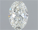 Natural Diamond 0.50 Carats, Oval with  Cut, H Color, VS1 Clarity and Certified by GIA