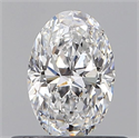 Natural Diamond 0.50 Carats, Oval with  Cut, D Color, VVS2 Clarity and Certified by GIA