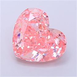 Picture of Lab Grown Diamond 3.10 Carats, Heart with  Cut, Fancy Vivid Pink Color, VS1 Clarity and Certified by IGI