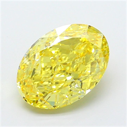 Picture of Lab Grown Diamond 2.88 Carats, Oval with  Cut, Fancy Intense Yellow Color, VVS2 Clarity and Certified by IGI