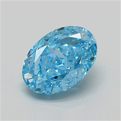 Picture of Lab Grown Diamond 1.69 Carats, Oval with  Cut, Fancy Vivid Blue Color, VVS2 Clarity and Certified by IGI