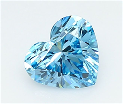 Picture of Lab Grown Diamond 1.50 Carats, Heart with  Cut, Fancy Vivid Blue Color, VVS2 Clarity and Certified by IGI