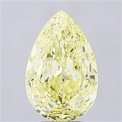 Picture of Lab Grown Diamond 3.07 Carats, Pear with  Cut, Fancy Intense Yellow Color, VS1 Clarity and Certified by IGI