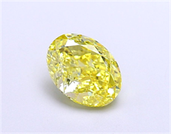 Picture of Lab Grown Diamond 1.32 Carats, Oval with  Cut, Fancy Vivid Yellow Color, VVS2 Clarity and Certified by IGI