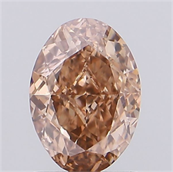 Picture of Lab Grown Diamond 1.25 Carats, Oval with  Cut, Fancy Brown Color, VVS2 Clarity and Certified by IGI