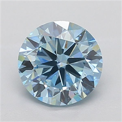 Picture of Lab Grown Diamond 3.00 Carats, Round with Very Good Cut, Fancy Vivid Blue Color, VS1 Clarity and Certified by IGI
