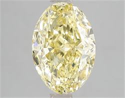 Picture of Lab Grown Diamond 3.01 Carats, Oval with  Cut, Fancy Intense Yellow Color, VS1 Clarity and Certified by IGI