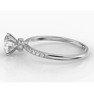 Hidden Halo Engagement ring Setting, with 0.20 cts sides G VS2, very-good to ideal-cut