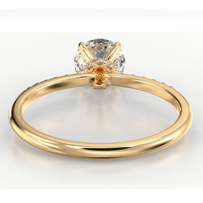 Hidden Halo Engagement ring Setting, with 0.20 cts sides G VS2, very-good to ideal-cut