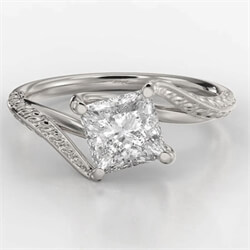 Picture of Vintage style wheet motif solitaire engagement ring