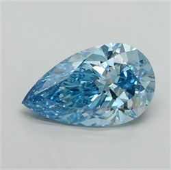 Picture of Lab Grown Diamond 5.02 Carats, Pear with  Cut, Fancy Vivid Blue Color, VS1 Clarity and Certified by IGI