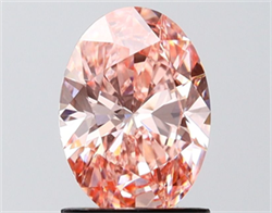 Picture of Lab Grown Diamond 1.70 Carats, Oval with  Cut, Fancy Vivid Pink Color, VS1 Clarity and Certified by IGI