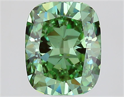Picture of Lab Grown Diamond 1.76 Carats, CUSHION MODIFIED with  Cut, Fancy Vivid Green Color, VS1 Clarity and Certified by IGI