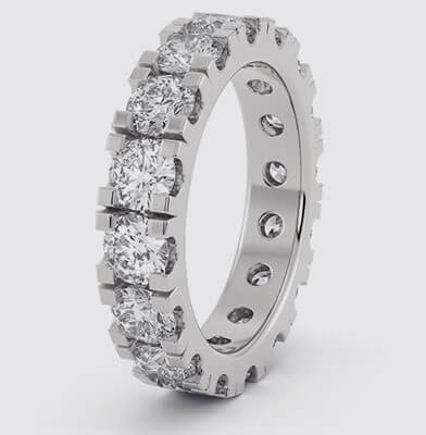 3.85 mm eternity ring, 2.40 carats, GIA E F VVS2 VS1