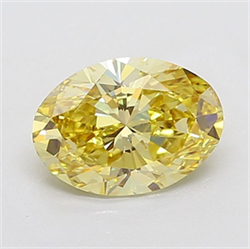 Picture of Lab Grown Diamond 2.56 Carats, Oval with  Cut, Fancy Intense Yellow Color, VVS2 Clarity and Certified by IGI