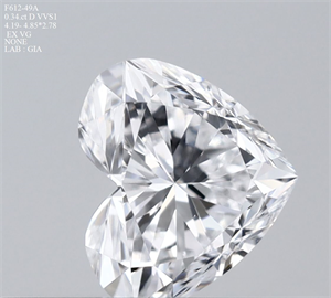 Picture of Natural Diamond 0.34 Carats, Heart with  Cut, D Color, VVS1 Clarity and Certified by GIA