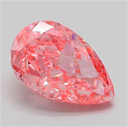 Picture of Lab Grown Diamond 3.10 Carats, Pear with  Cut, Fancy Vivid Pink Color, VVS2 Clarity and Certified by IGI