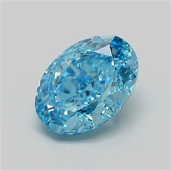 Picture of Lab Grown Diamond 1.60 Carats, Oval with  Cut, Fancy Vivid Blue Color, VVS2 Clarity and Certified by IGI
