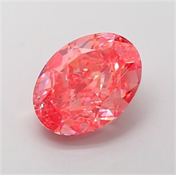 Picture of Lab Grown Diamond 2.41 Carats, Oval with  Cut, Fancy Vivid Pink Color, VVS1 Clarity and Certified by IGI