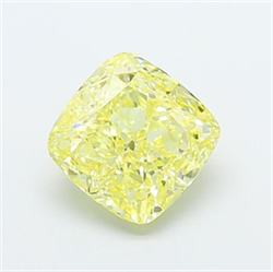 Picture of Lab Grown Diamond 2.02 Carats, CUSHION MODIFIED with  Cut, Fancy Yellow Color, VS1 Clarity and Certified by IGI