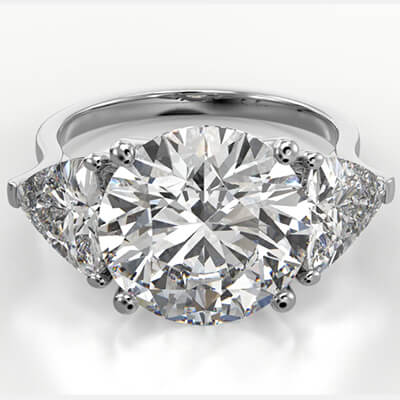 7 carat lab diamonds engagement ring and 2 carat sides. Lab diamonds. F VS1 certified. 7 carat total.