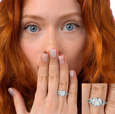 7 carat lab diamonds engagement ring and 2 carat sides. Lab diamonds. F VS1 certified. 7 carat total.