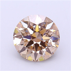 Picture of Lab Grown Diamond 2.24 Carats, Round with Ideal Cut, Fancy Light Brown Color, VS2 Clarity and Certified by IGI