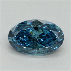 Picture of Lab Grown Diamond 1.51 Carats, Oval with  Cut, Fancy Vivid Blue Color, VS2 Clarity and Certified by IGI