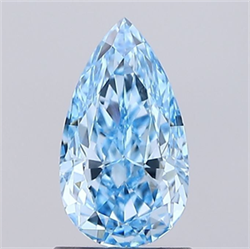 Picture of Lab Grown Diamond 1.53 Carats, Pear with  Cut, Fancy Vivid Blue Color, VS1 Clarity and Certified by IGI