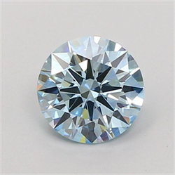 Picture of Lab Grown Diamond 1.27 Carats, Round with Ideal Cut, Fancy Vivid Blue Color, VVS2 Clarity and Certified by IGI