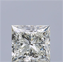 Natural Diamond 0.70 Carats, Princess with  Cut, H Color, VVS1 Clarity and Certified by IGI
