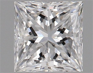 Picture of Natural Diamond 0.50 Carats, Princess with  Cut, E Color, SI2 Clarity and Certified by GIA